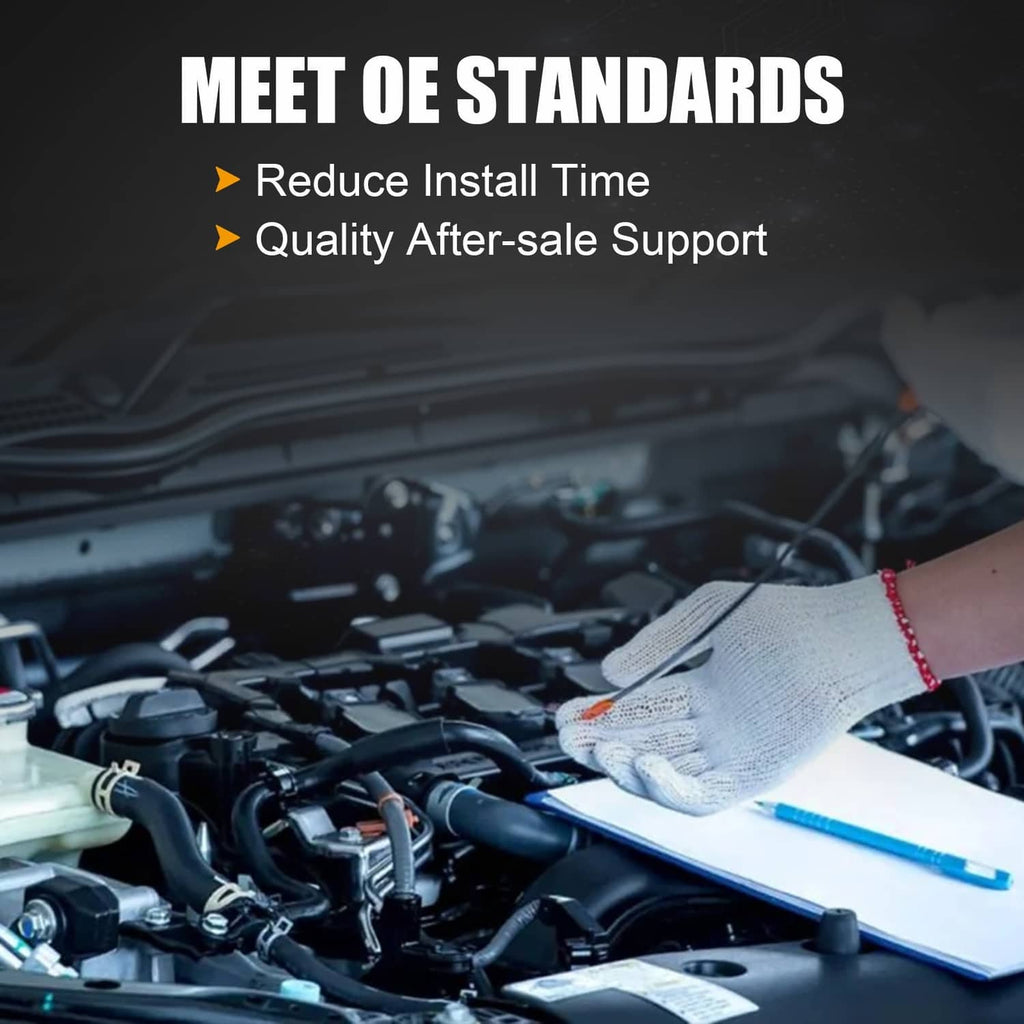 Mechanic working in engine bay with hand tools and gloves