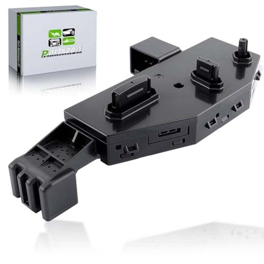 Black power seat control switch module with mounting base and cable connectors