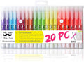 20-pack gel highlighters, assorted colors, twist-up pens in clear plastic tray