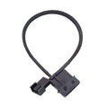 Black braided PC fan power adapter cable, 4-pin to 3-pin/4-pin connectors