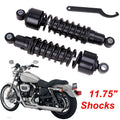 Black rear shock absorbers set with coil springs and upper mounting bracket