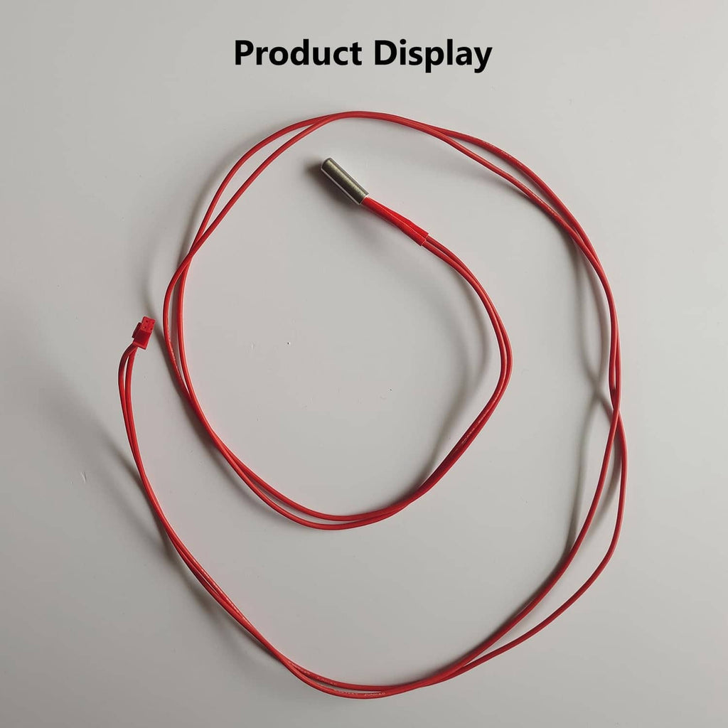 3D printer heater and thermistor cables with red wiring and two metal sensor ends