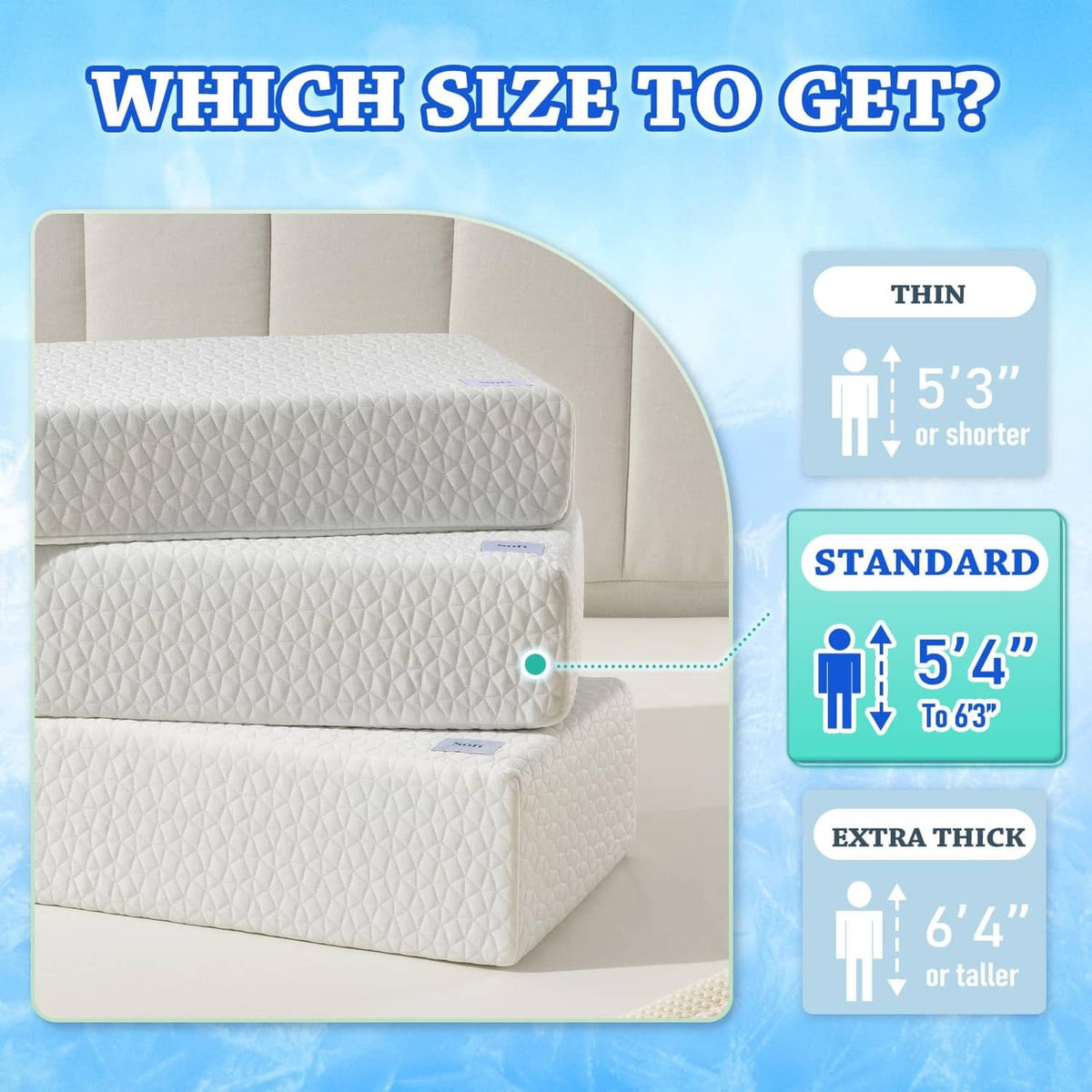 Contoured side-sleeper cooling memory foam pillow, quilted white cover