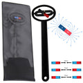 Magnetic pole detector wand with black handle and circular viewing ring