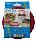 Set of 3 red round food storage lids, 2-cup (472 ml) replacement