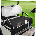Black universal golf cart bench seat cover with quilted pattern and front storage pocket.