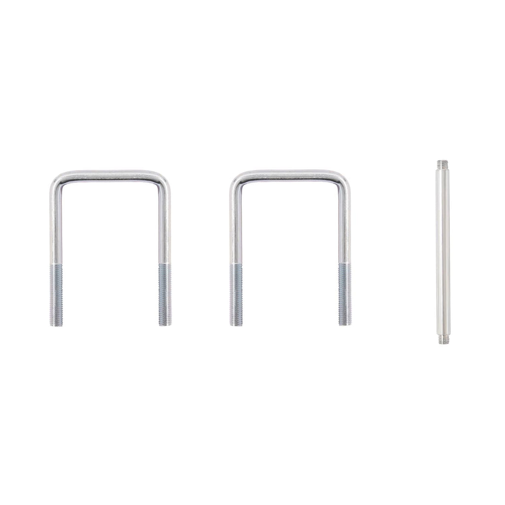 U-bolts and threaded rod hardware for securing a trailer winch stand