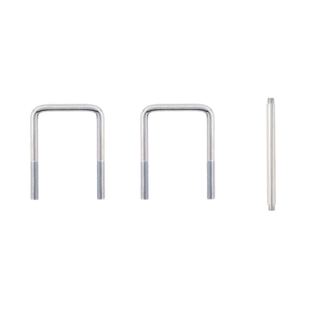 U-bolts and threaded rod hardware for securing a trailer winch stand