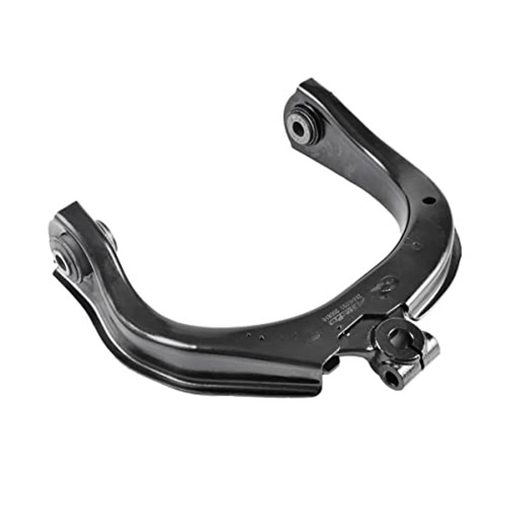 Front upper control arm with ball joint mounting points and curved steel frame