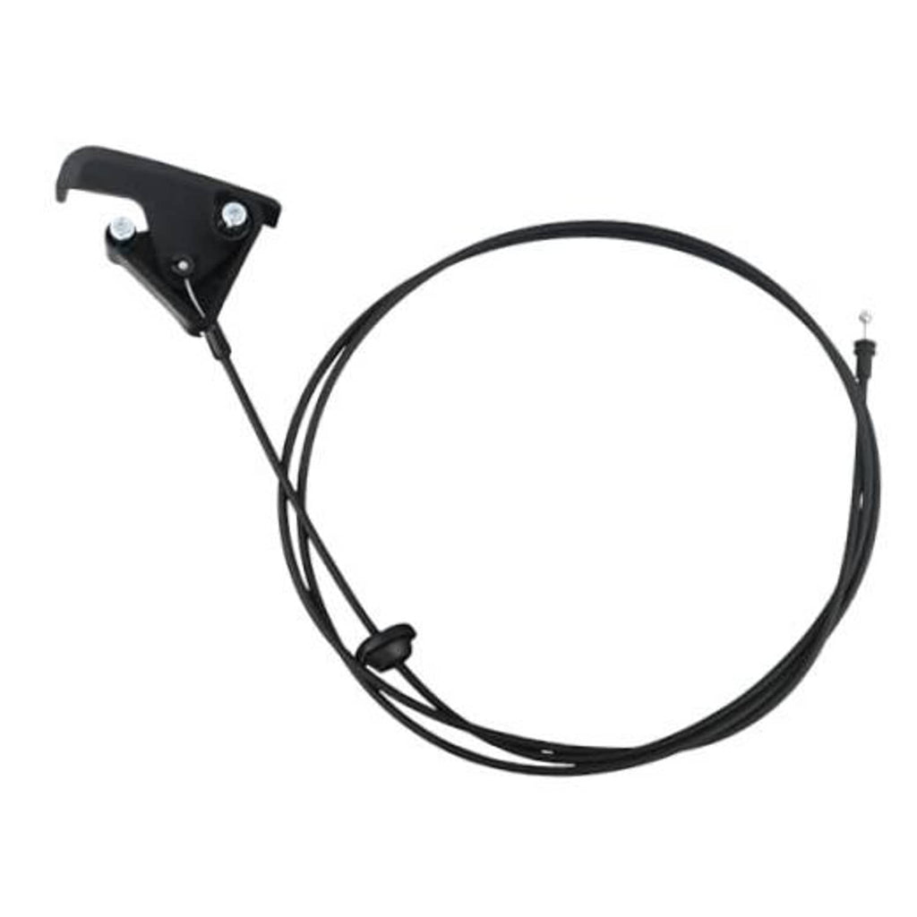Black hood release cable with pull handle and mounting bracket