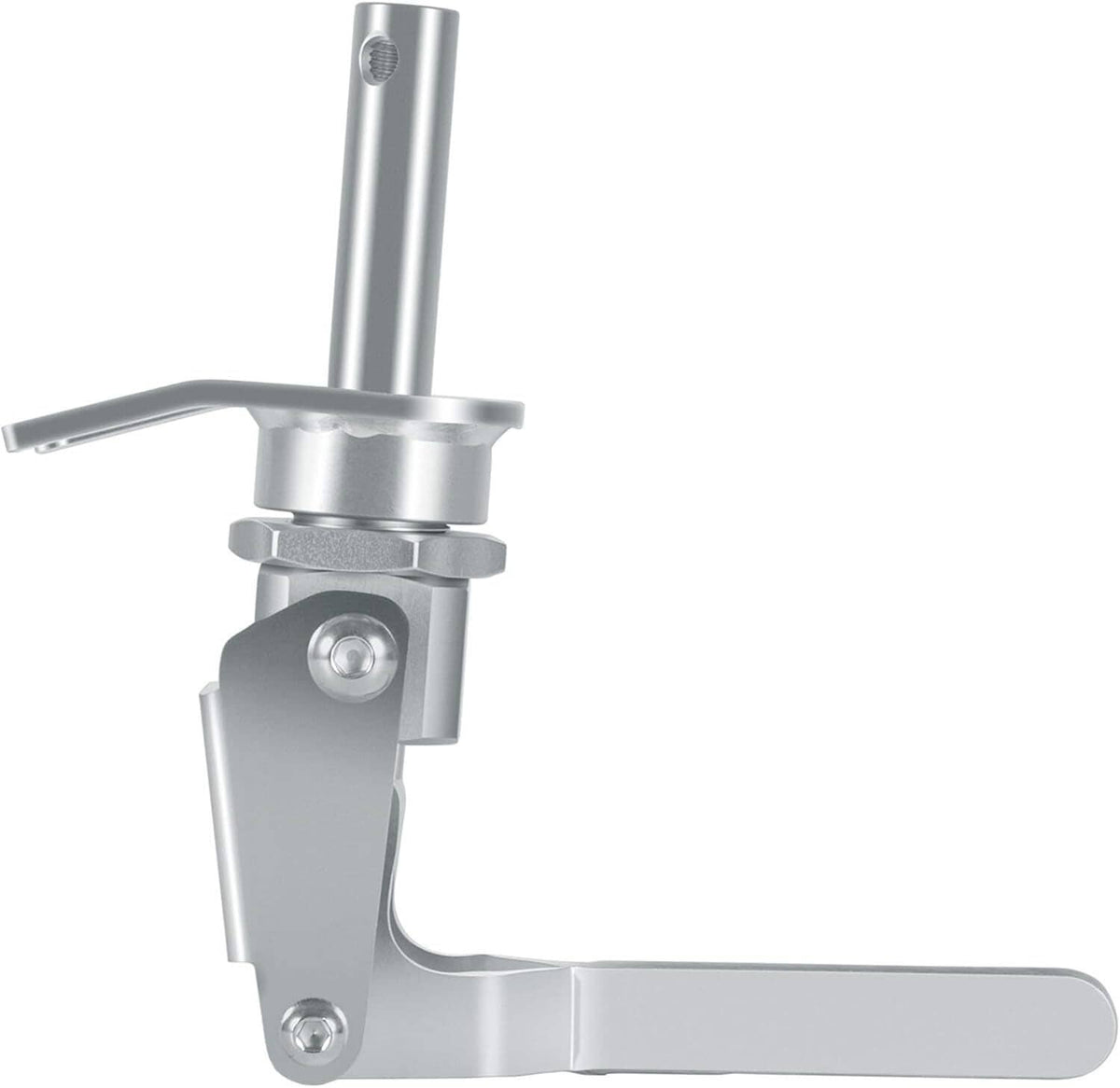 Valve spring compressor with silver lever base and black grip handle