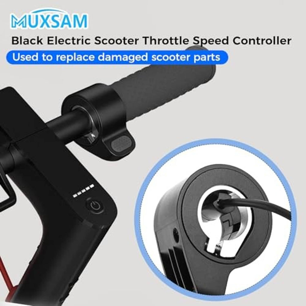 Black electric scooter speed controller thumb throttle with circular key housing