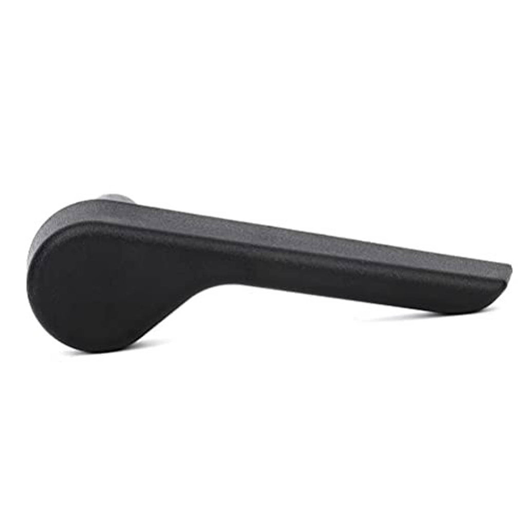 Recliner seat adjuster lever handle, dark black, curved one-piece shape with grip