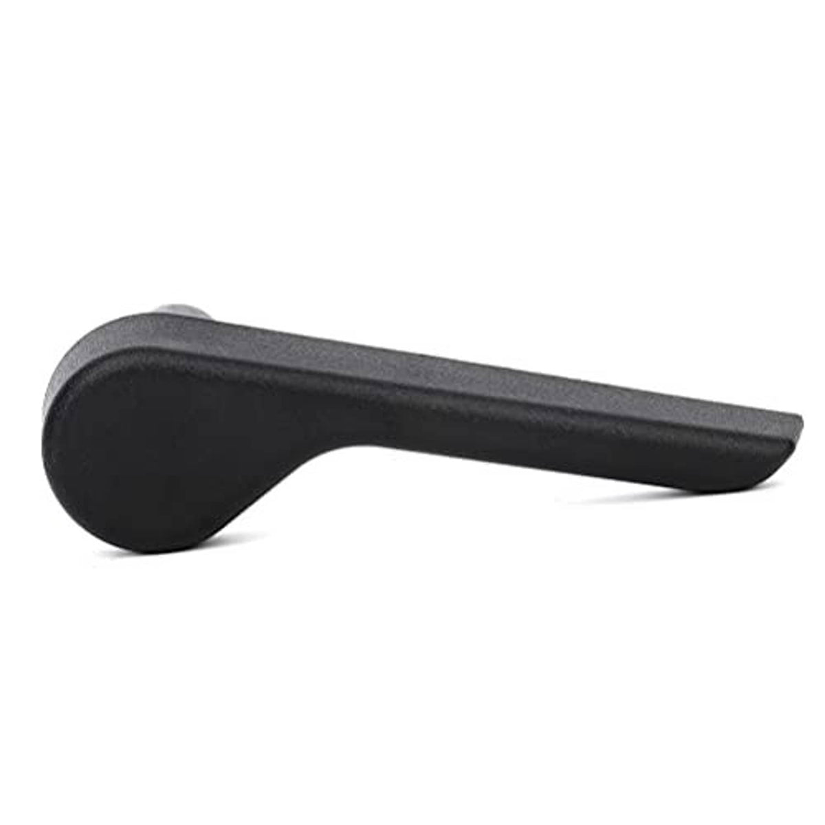 Recliner seat adjuster lever handle, dark black, curved one-piece shape with grip