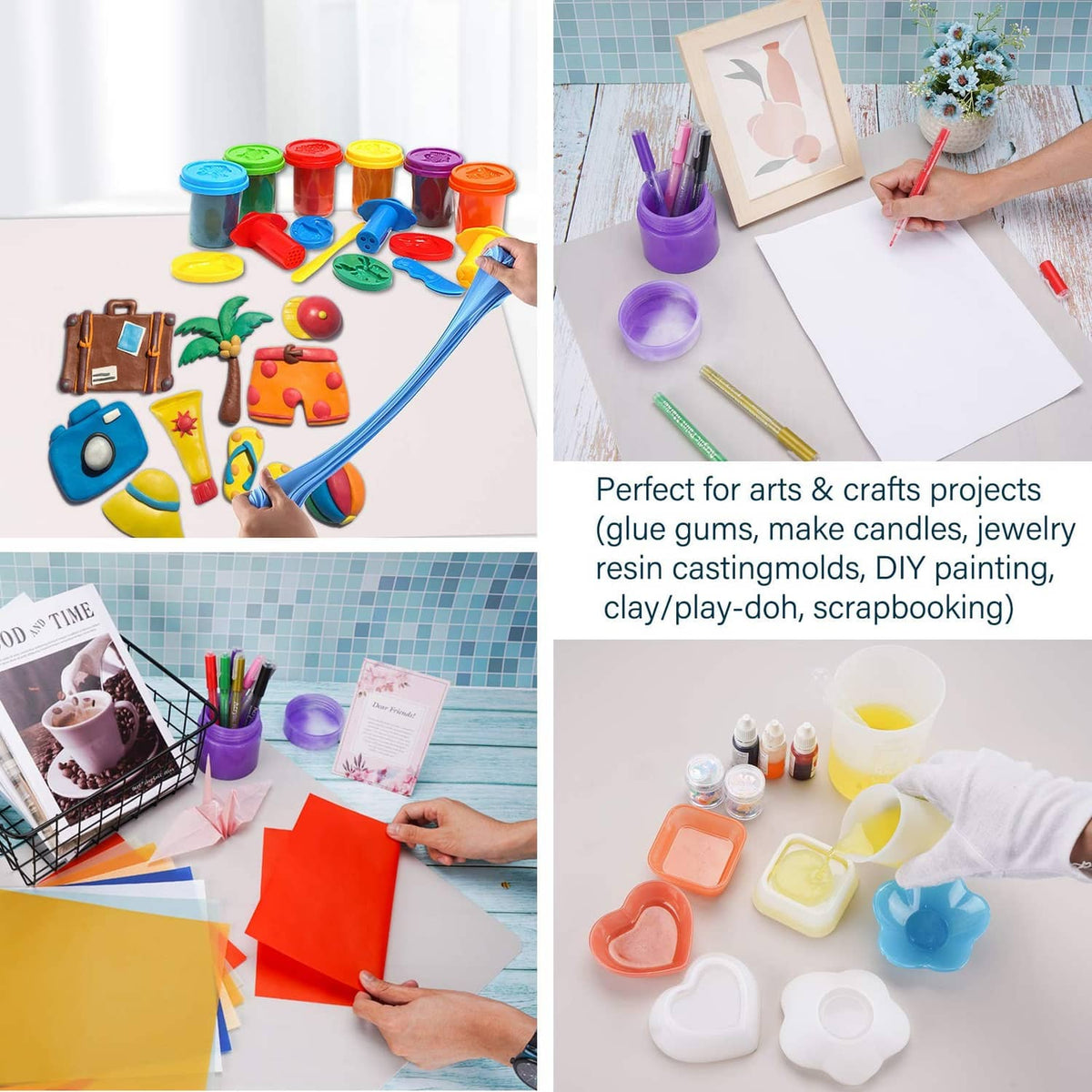 Silicone craft mat, flexible protective sheet for resin molds and painting