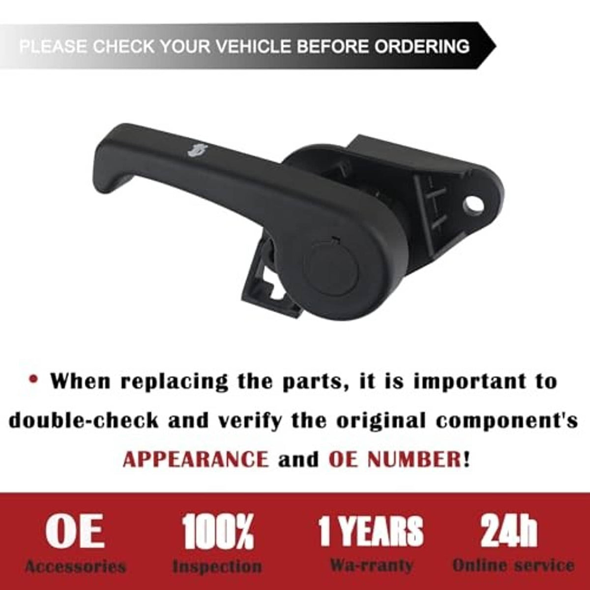 Black hood latch release handle assembly with side bracket and circular latch button