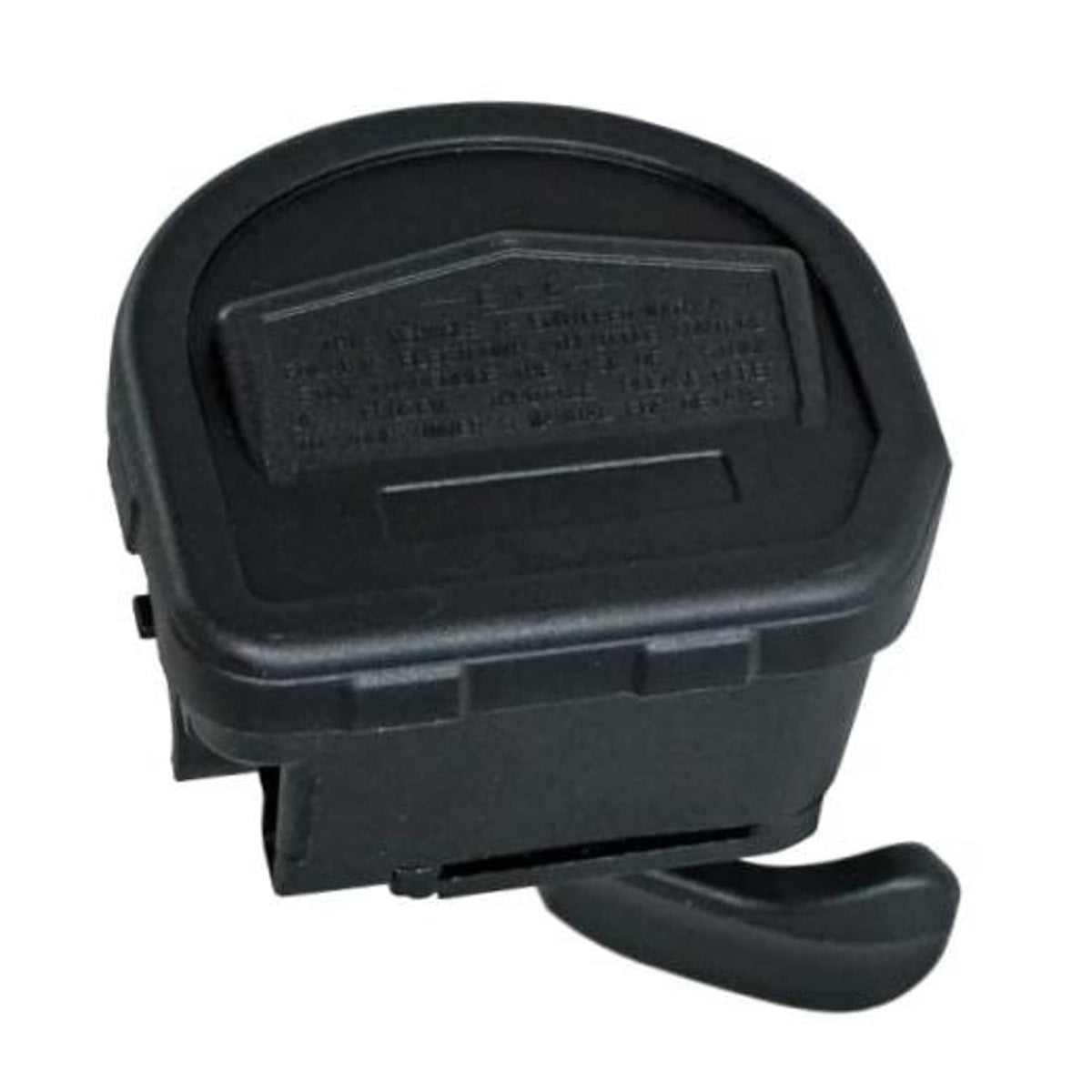 Thumb throttle control lever assembly, dark plastic housing with lever
