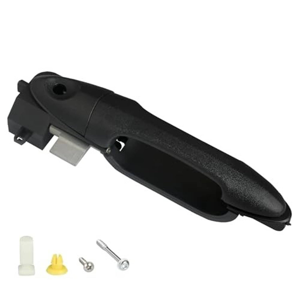 Exterior door handle kit, black handle with mounting bracket and included fasteners