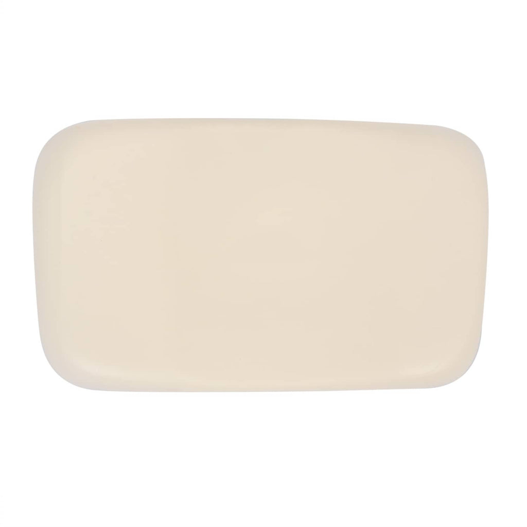 Off-white golf cart seat back cushion, flat front face with rounded corners