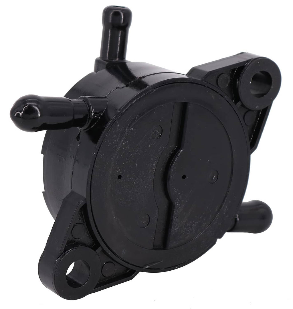 Black fuel pump with circular housing, side lever, and mounting points