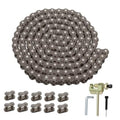 Dark steel 25H drive chain with 132 links and silver roller plates