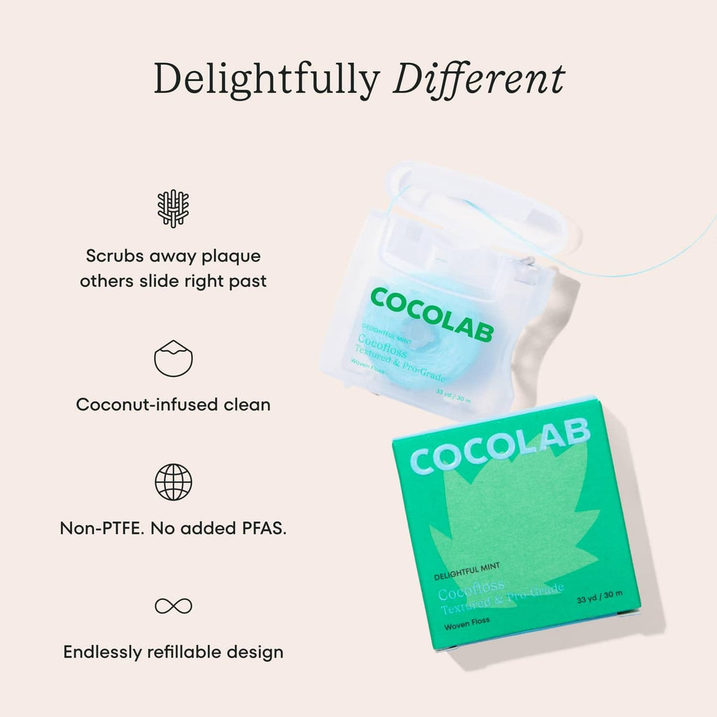 Expanding woven dental floss pouch and mint floss strand