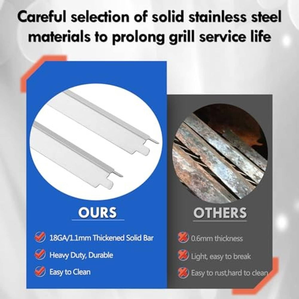 Thick stainless steel heat tent parts for long-lasting gas grill performance