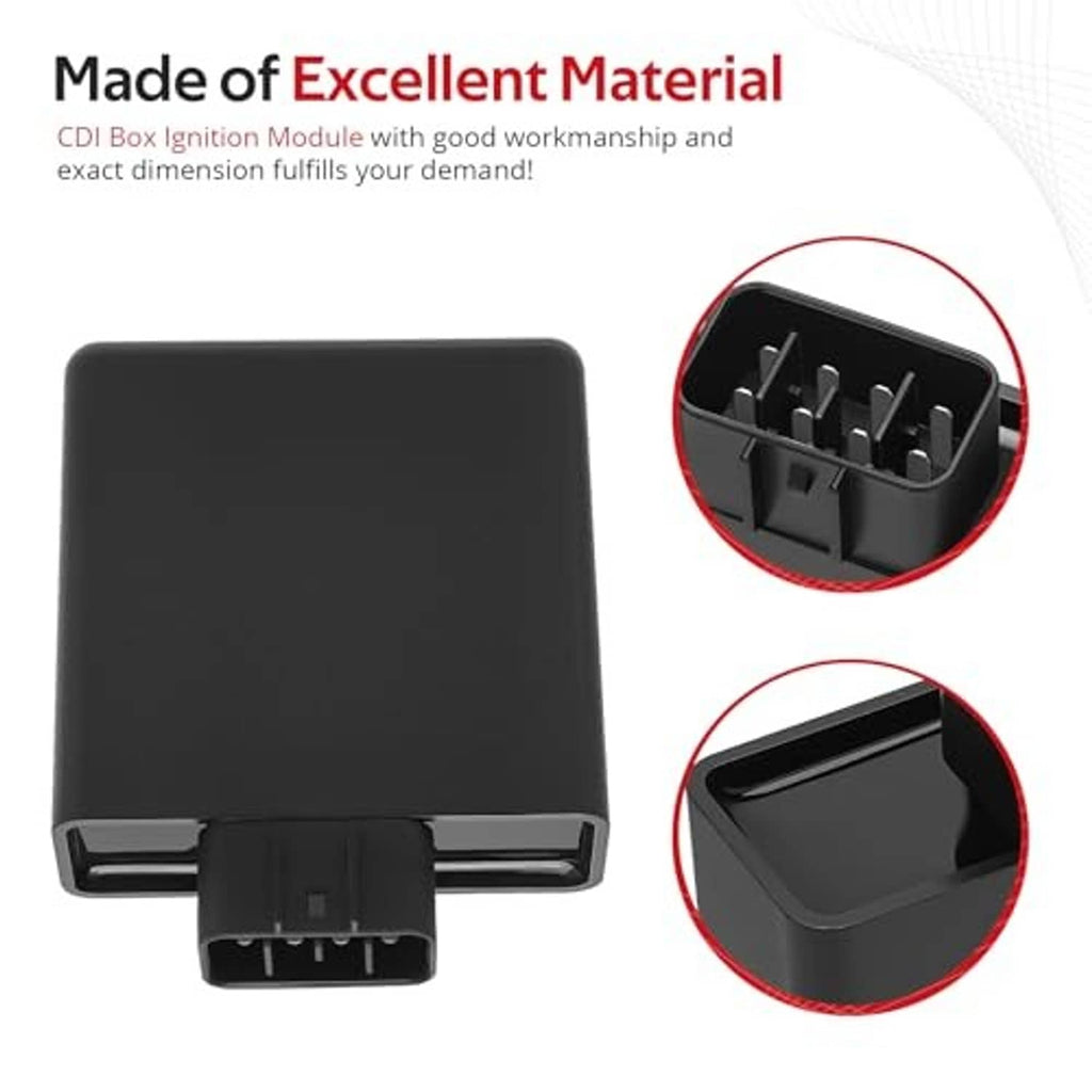 Black CDI ignition module with multi-pin connector and side access slot