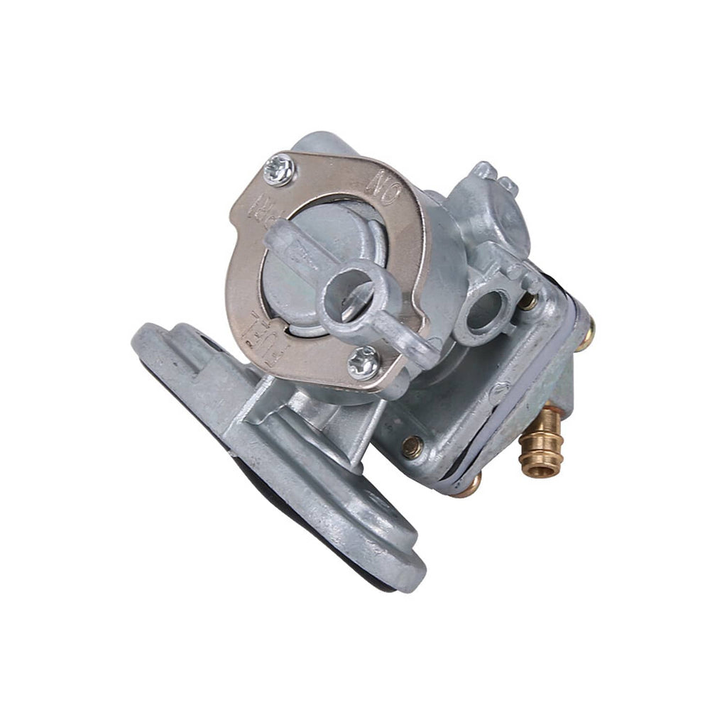 Fuel petcock switch valve with metal top plate and white lever arm