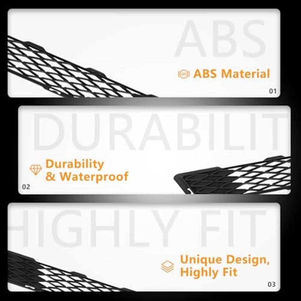 Black ABS front lower grille with diamond mesh pattern