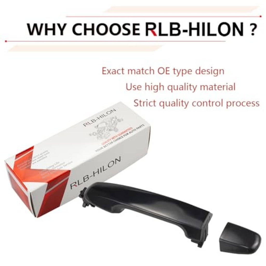 Black exterior door handle with retail box and separate side cap