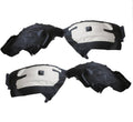 Front fender liner set, black plastic splash guards with white sound dampening pads