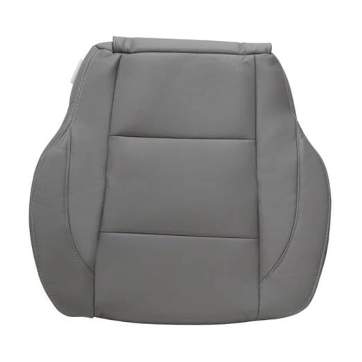 Gray front driver seat bottom replacement cover with stitched panel design