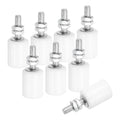 Set of white nylon slide gate guide rollers with threaded bolts, 8 pieces