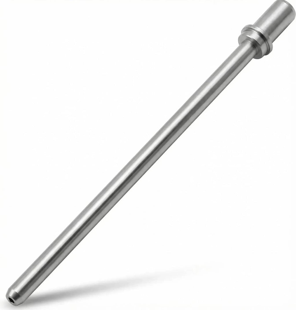 Metal sandblaster nozzle extension wand with tapered tip, silver finish