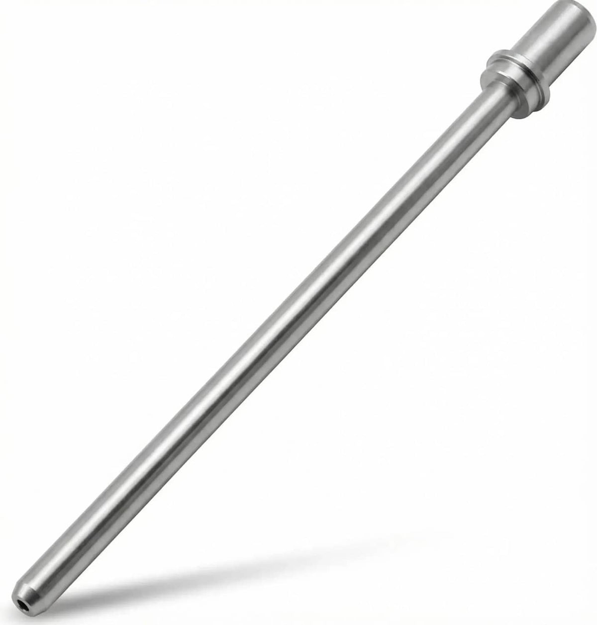 Metal sandblaster nozzle extension wand with tapered tip, silver finish