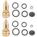 Brass adjustable spray nozzle set with two nozzles and assorted O-ring seals