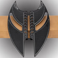 Front motorcycle floorboards pair, black textured pads with silver trim and mounting slots