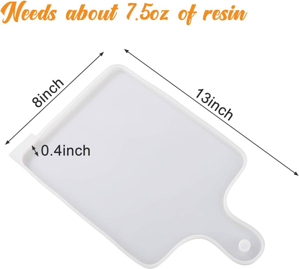 White rectangle silicone tray mold with two round handle holes and size markings