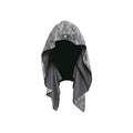 Grey digi camo cooling hood towel with black interior and M logo patch