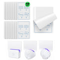 Pack of 40 clear UV sticky board refill cards, peel-and-stick labels