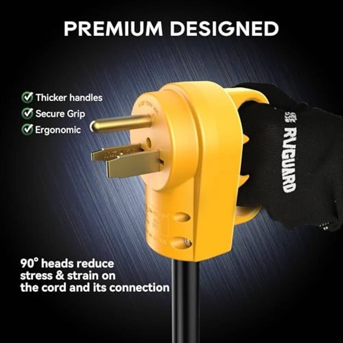 Yellow welder replacement plug with thicker handle and ergonomic body