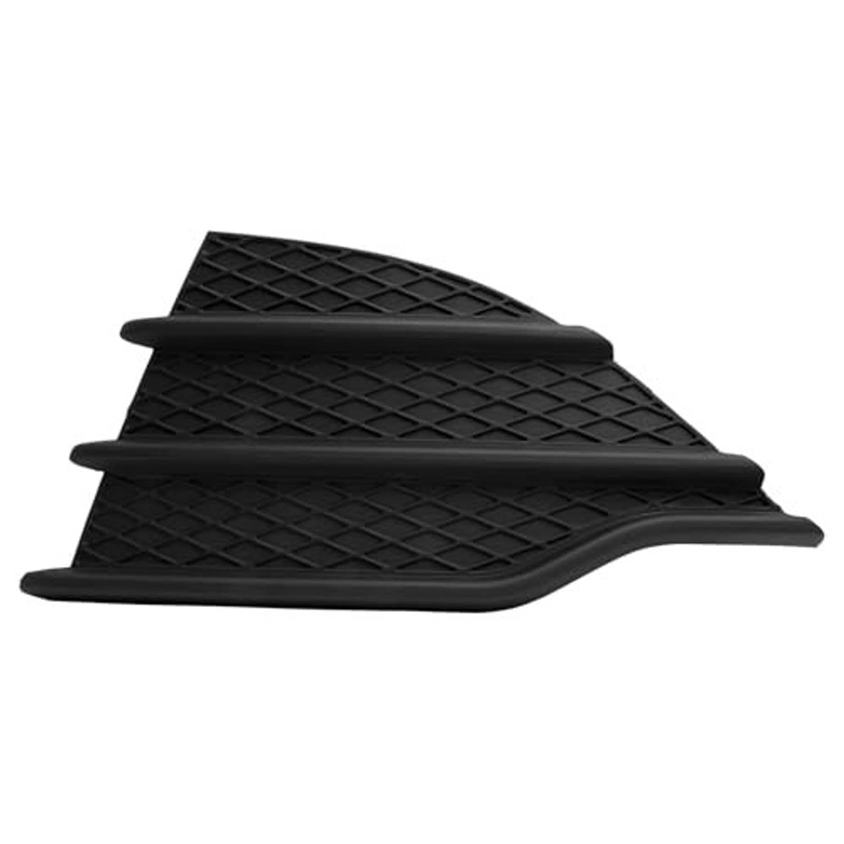 Front lower grille side insert, black plastic with layered diamond mesh surface