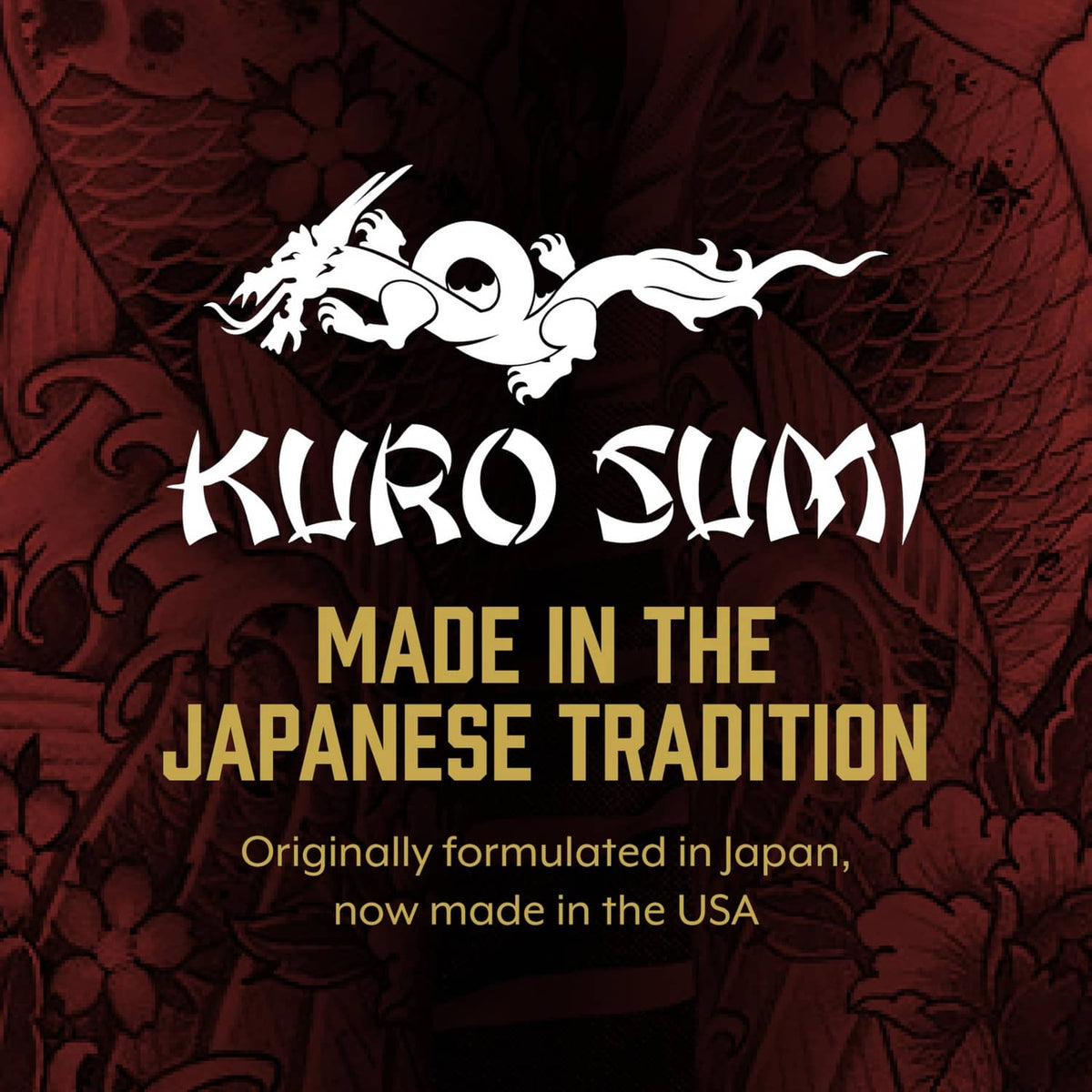 Tattoo ink brand graphic with “Made in the Japanese Tradition” text