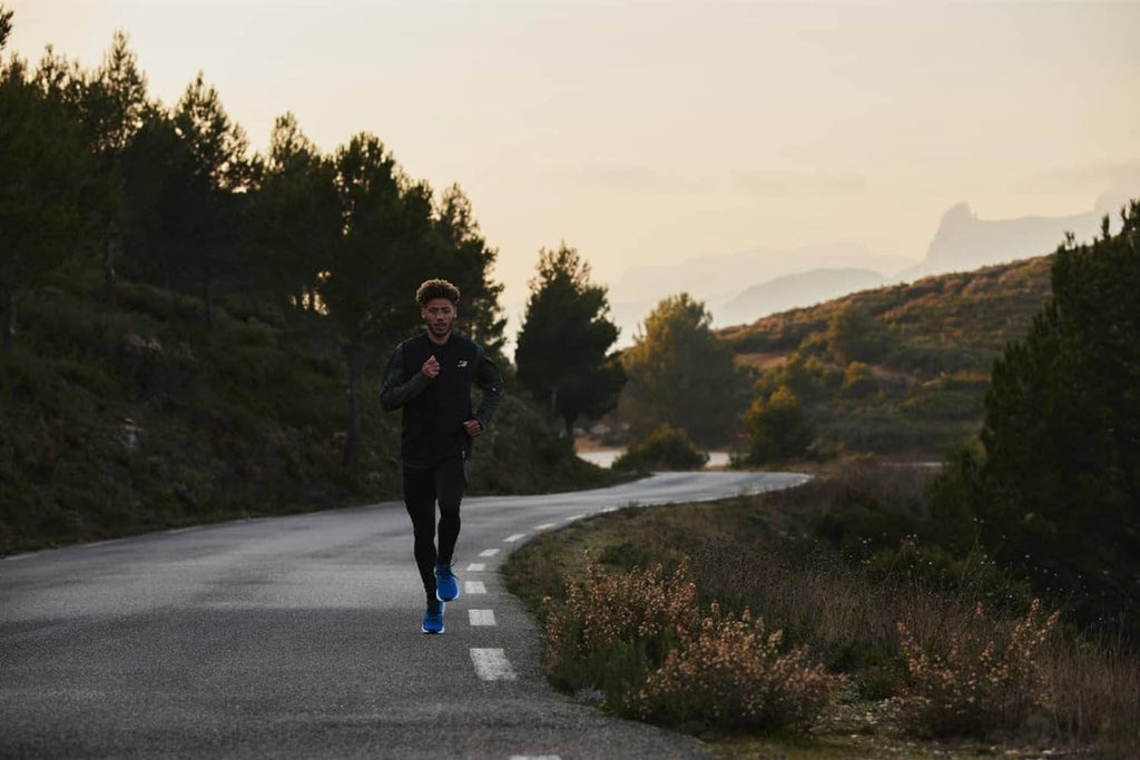 Skullcap hat not visible in this runner photo