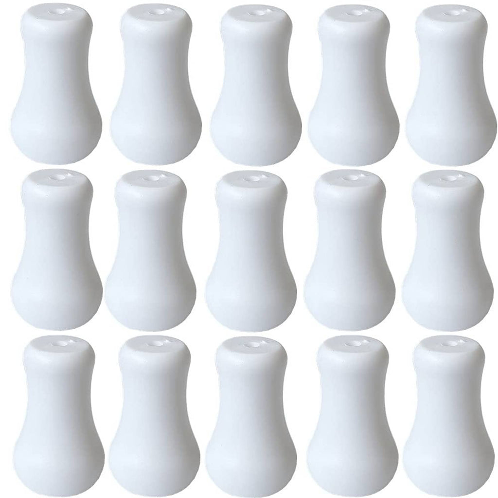 White plastic blind cord tassel knobs, 20-pack, multiple pieces shown