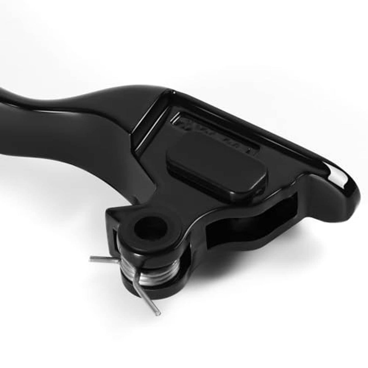 Black brake/clutch lever housing with pivot spring and adjustment knob, ball end
