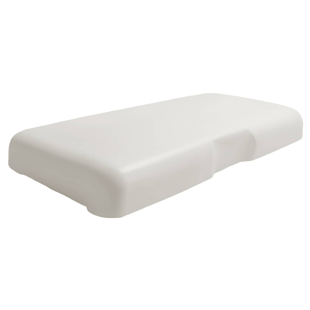 White golf cart front seat bottom cushion, smooth molded foam
