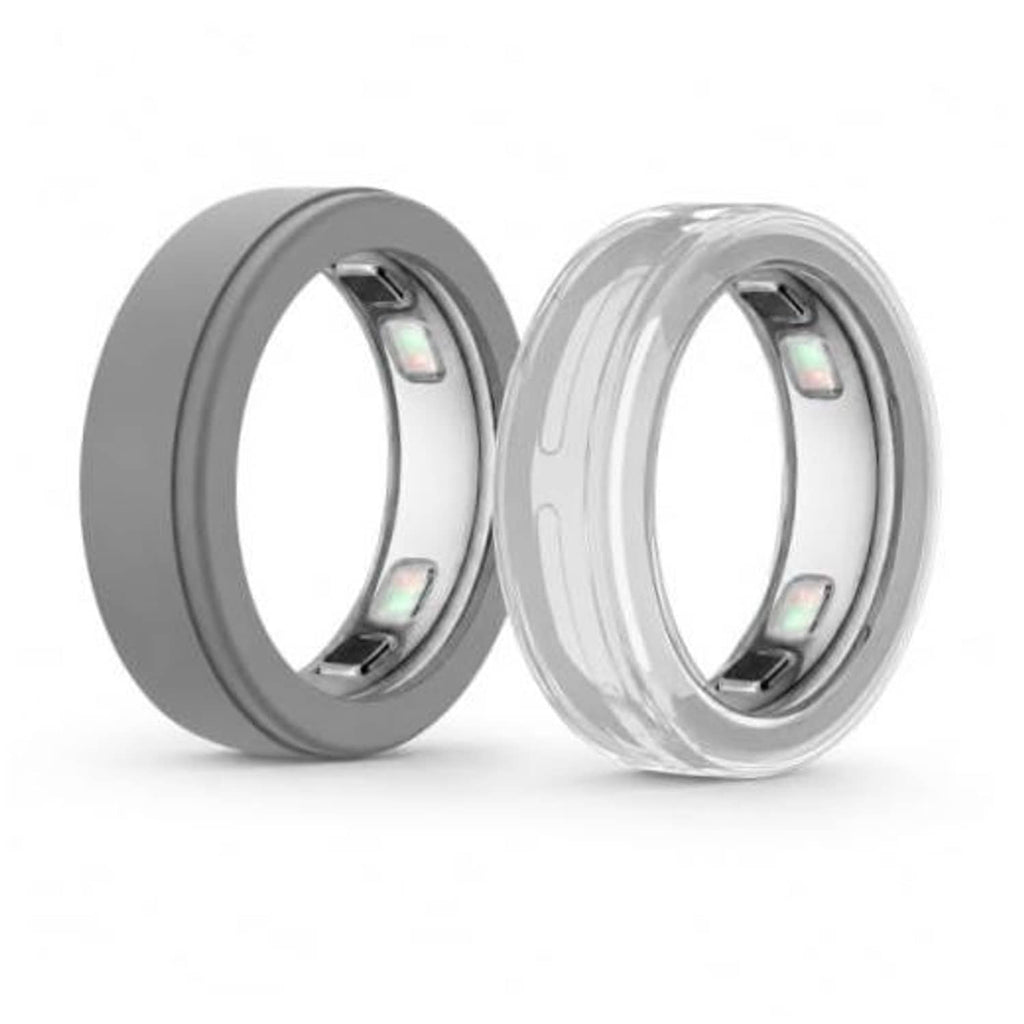 2-pack ring covers: one gray and one clear, with open sensor window