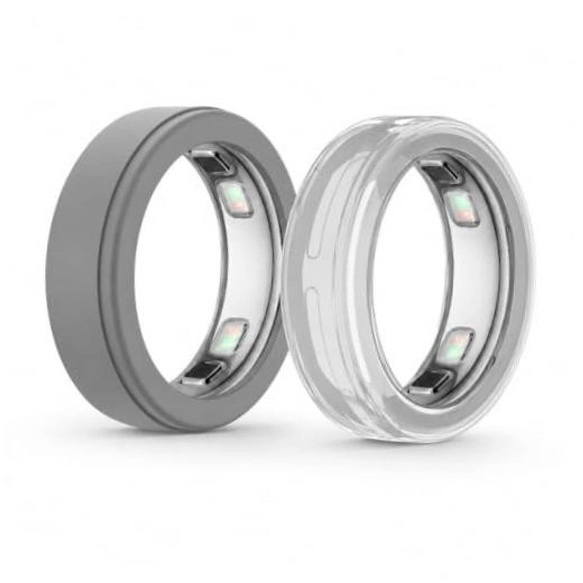2-pack ring covers: one gray and one clear, with open sensor window